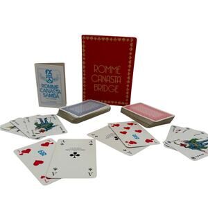Vintage Romme Canasta Bridge Card Case Holder and Cards Complete